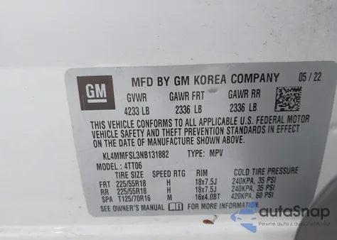 2022 Buick Encore Gx Fwd Essence из США, поврежденный, VIN KL4MMFSL3NB131882